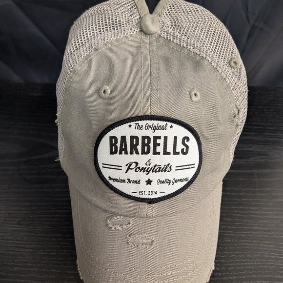 Barbells And Ponytails Distressed "OG Logo" Ponytail Hat Adjustable - Picture 1 of 1
